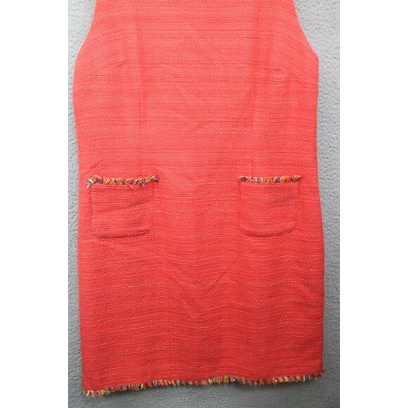 Talbots Orange Clay Tweed Sleeveless Dress-Size 16-Pockets-Lined-Office - Picture 2 of 12